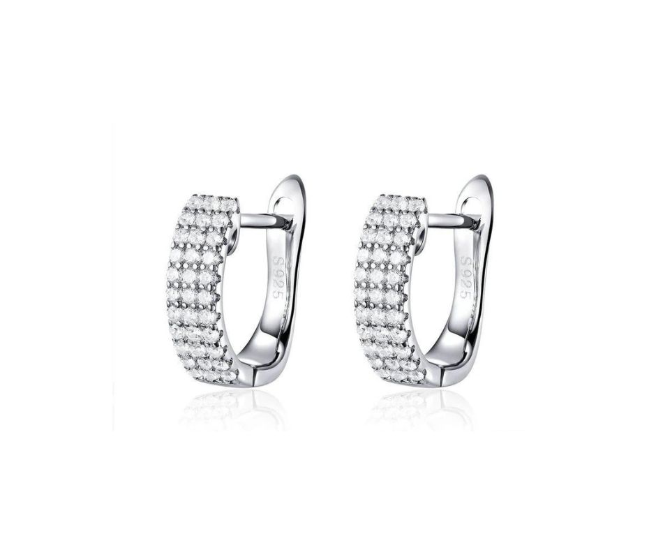 Aretes tres filas pavé