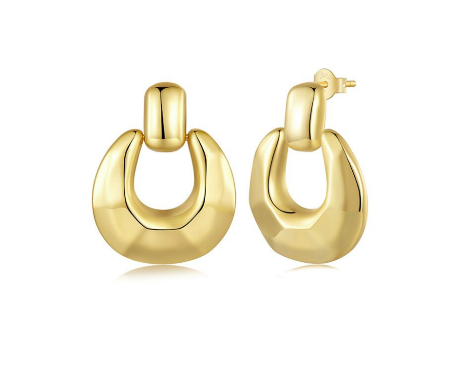 Aretes Trendy Gold Square