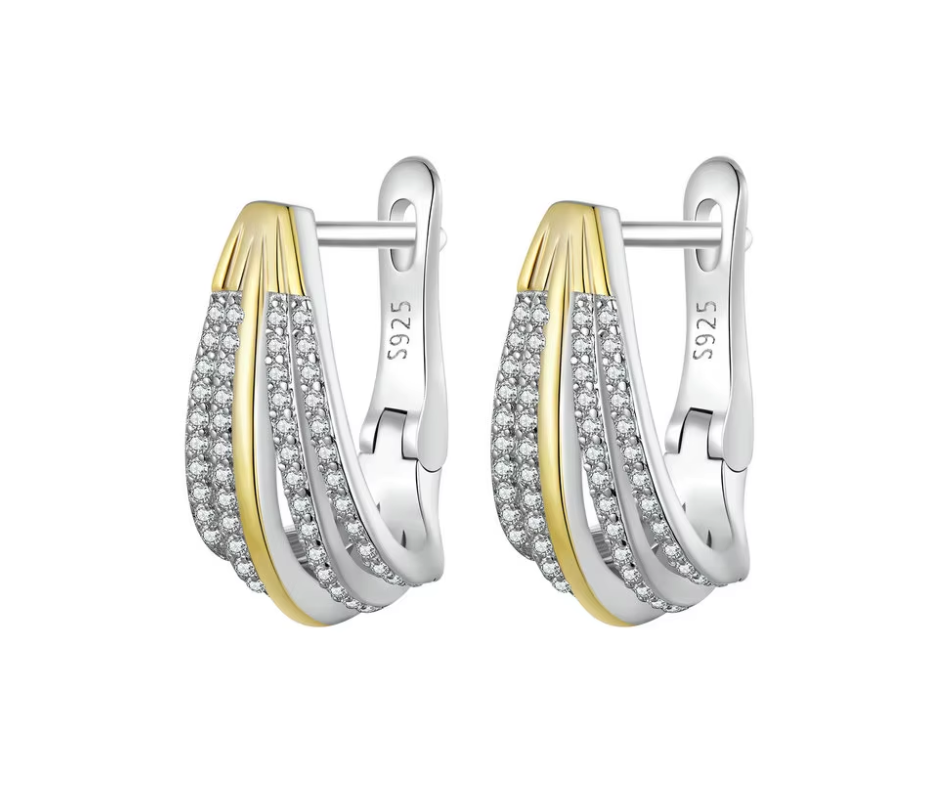 Aretes brisa con dorado