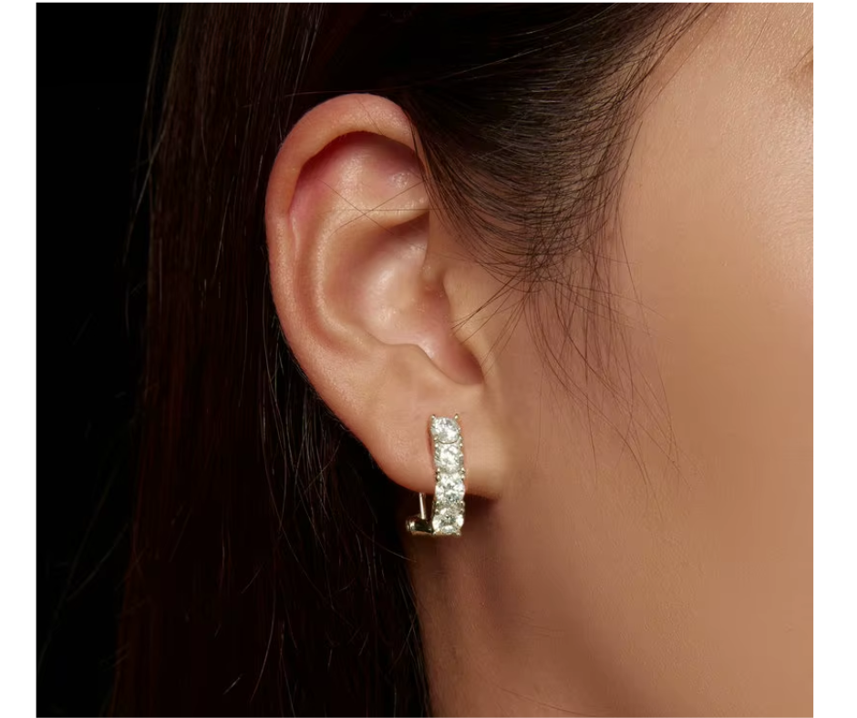 Aretes 4 piedras Moissanite
