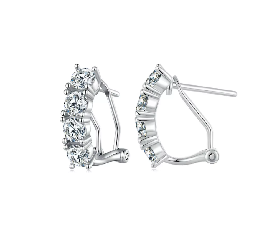 Aretes 4 piedras Moissanite