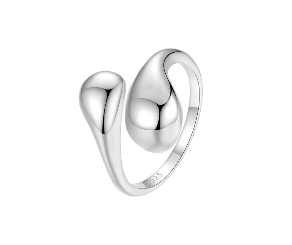 Anillo moderno Gotas plata