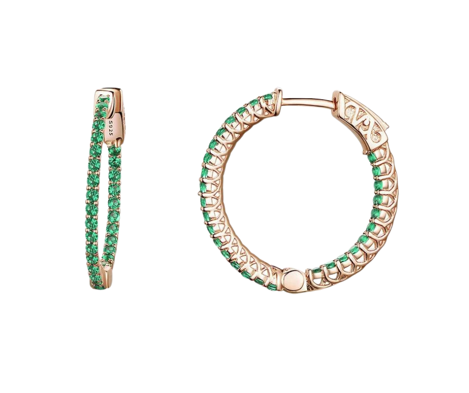Arracada Rosa Emerald