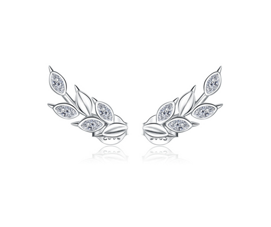 Aretes Hojas con piedras