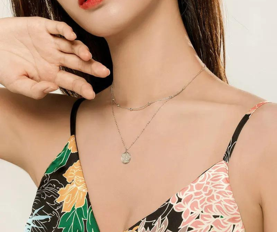 Collar doble Moneda Estrellas
