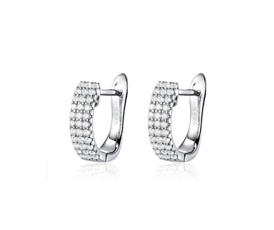 Aretes tres filas pavé