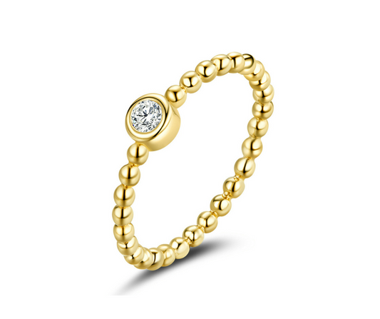 Anillo Solitario Bolitas