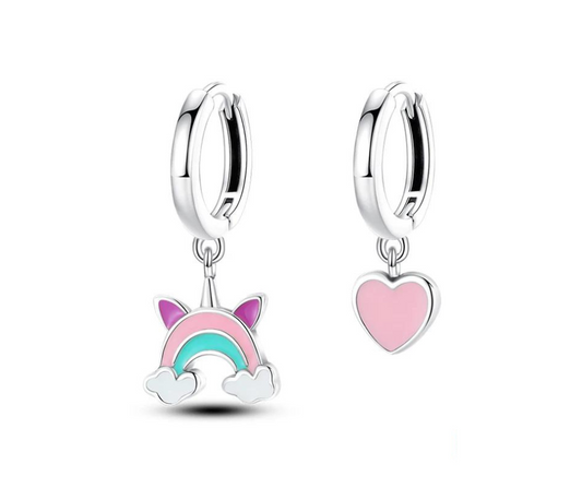 Aretes Arcoiris corazon