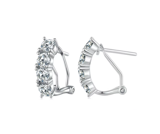 Aretes 4 piedras Moissanite