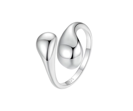 Anillo moderno Gotas plata