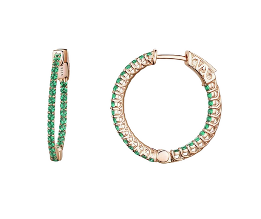 Arracada Rosa Emerald